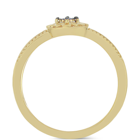 Pozlátený Strieborný Prsteň s so Zeleným Diamantom