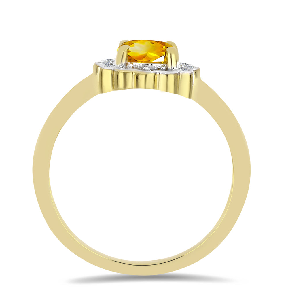 Pozlátený Strieborný Prsteň s Uralským Citrínom a Bielym Zirkónom 2 