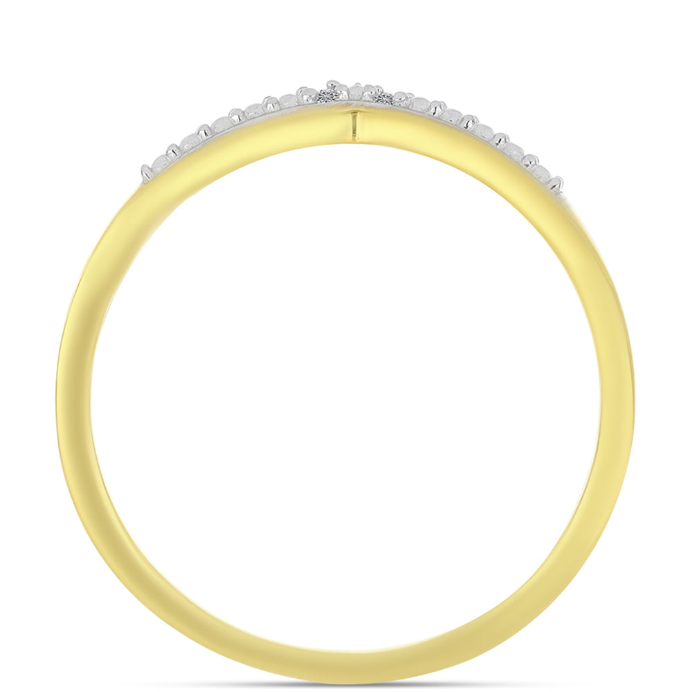 Pozlátený Strieborný Prsteň s Bielym Diamantom 2 