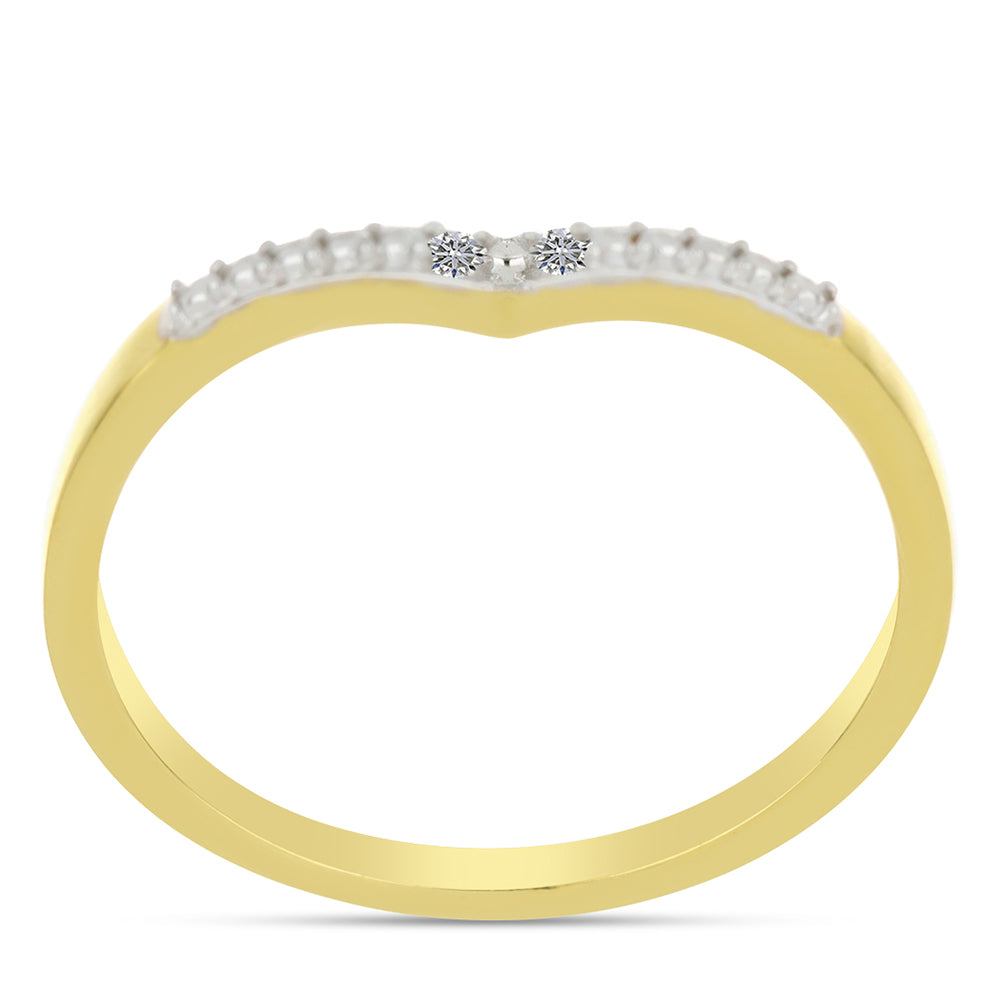 Pozlátený Strieborný Prsteň s Bielym Diamantom 3 