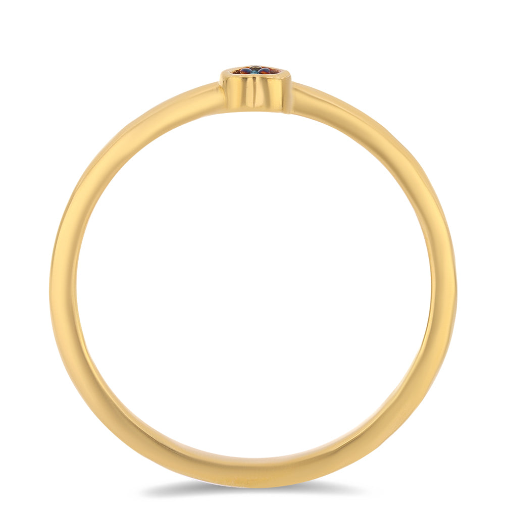 Pozlátený Strieborný Prsteň s Modrým Diamantom