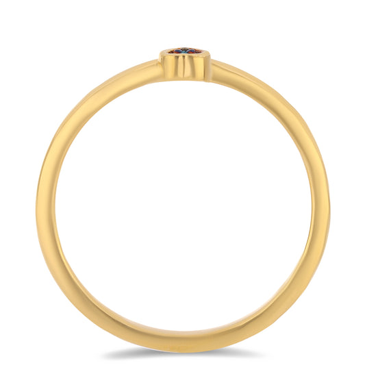 Pozlátený Strieborný Prsteň s Modrým Diamantom