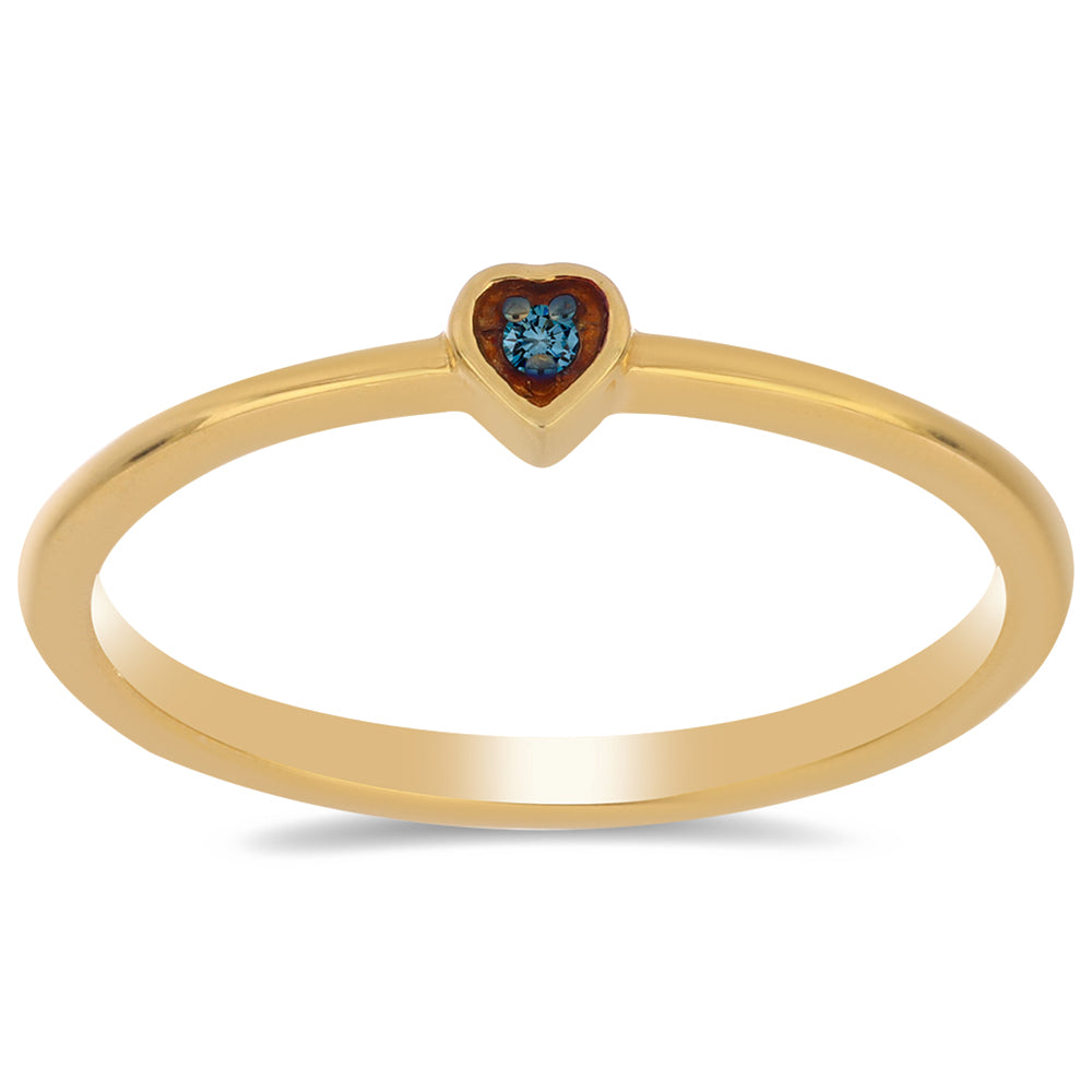 Pozlátený Strieborný Prsteň s Modrým Diamantom