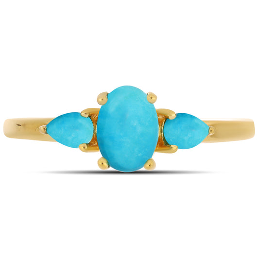 Pozlátený Strieborný Prsteň s so Sleeping Beauty Tyrkysom