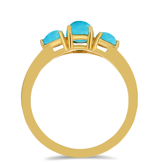 Pozlátený Strieborný Prsteň s so Sleeping Beauty Tyrkysom