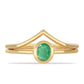 Pozlátený Strieborný Prsteň s Brazílskym Smaragdom