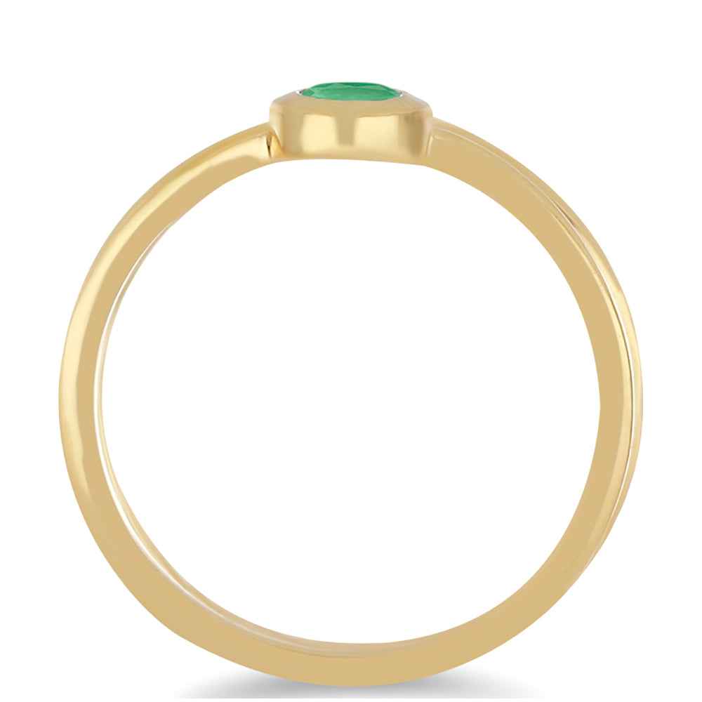 Pozlátený Strieborný Prsteň s Brazílskym Smaragdom 2 