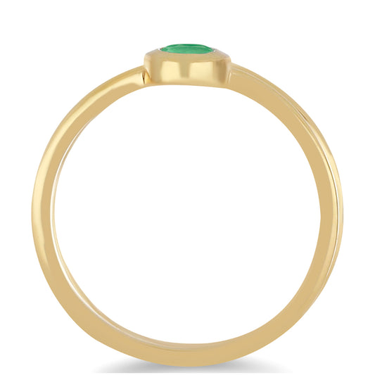 Pozlátený Strieborný Prsteň s Brazílskym Smaragdom
