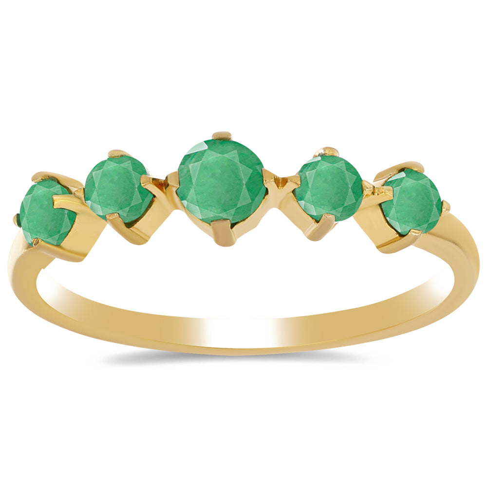Pozlátený Strieborný Prsteň s Brazílskym Smaragdom 3 