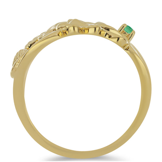 Pozlátený Strieborný Prsteň s Brazílskym Smaragdom