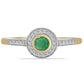 Pozlátený Strieborný Prsteň s Brazílskym Smaragdom a Bielym Zirkónom