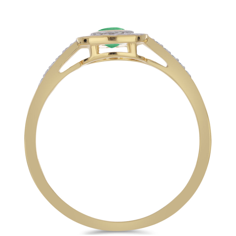Pozlátený Strieborný Prsteň s Brazílskym Smaragdom a Bielym Zirkónom 2 