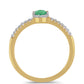 Pozlátený Strieborný Prsteň s Brazílskym Smaragdom a Bielym Zirkónom