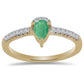 Pozlátený Strieborný Prsteň s Brazílskym Smaragdom a Bielym Zirkónom