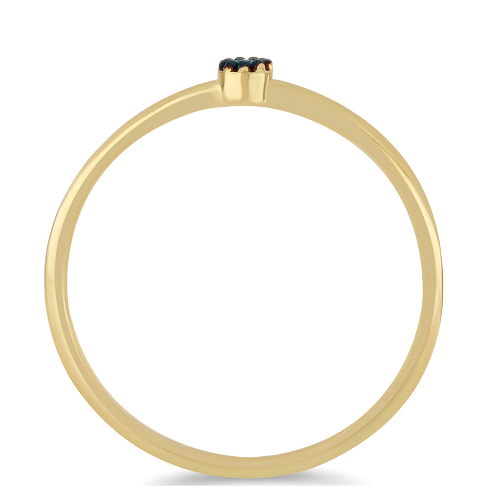 Pozlátený Strieborný Prsteň s Modrým Diamantom 2 