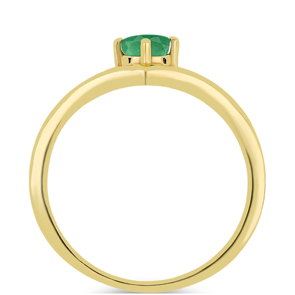 Pozlátený Strieborný Prsteň s Brazílskym Smaragdom