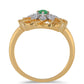 Pozlátený Strieborný Prsteň s Brazílskym Smaragdom a Bielym Zirkónom