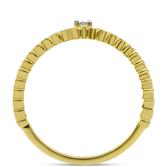 Pozlátený Strieborný Prsteň s Bielym Diamantom