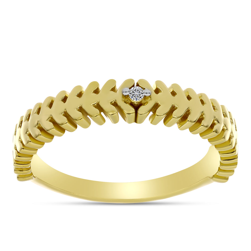 Pozlátený Strieborný Prsteň s Bielym Diamantom 3 