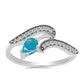 Strieborný Prsteň s Modrým Etiópskym Opálom z Lega Dembi a Bielym Zirkónom