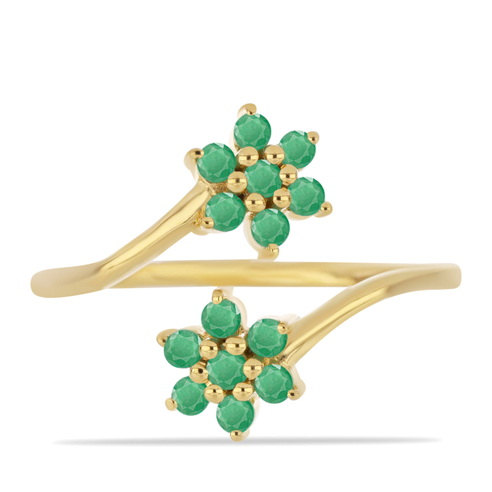 Pozlátený Strieborný Prsteň s Brazílskym Smaragdom 1 