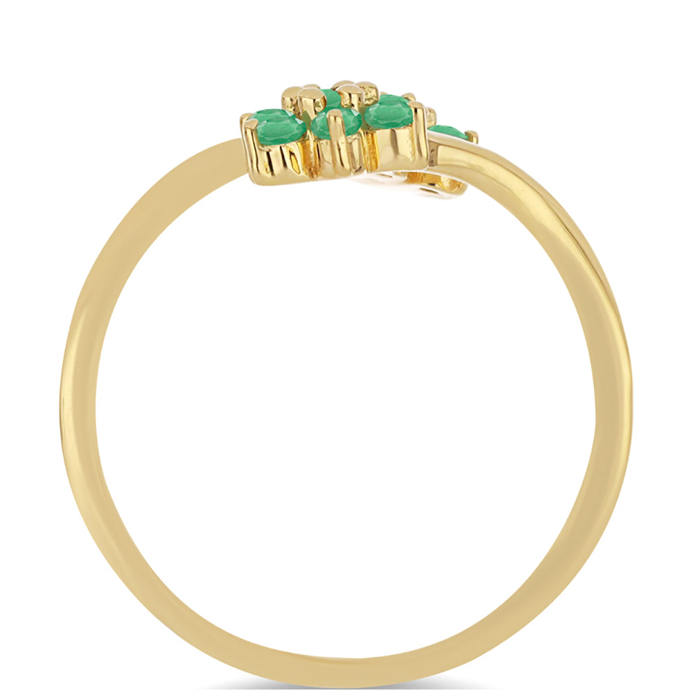 Pozlátený Strieborný Prsteň s Brazílskym Smaragdom