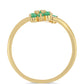 Pozlátený Strieborný Prsteň s Brazílskym Smaragdom