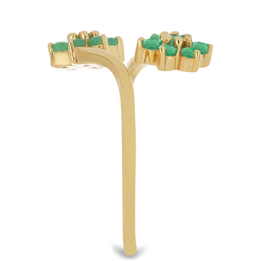 Pozlátený Strieborný Prsteň s Brazílskym Smaragdom