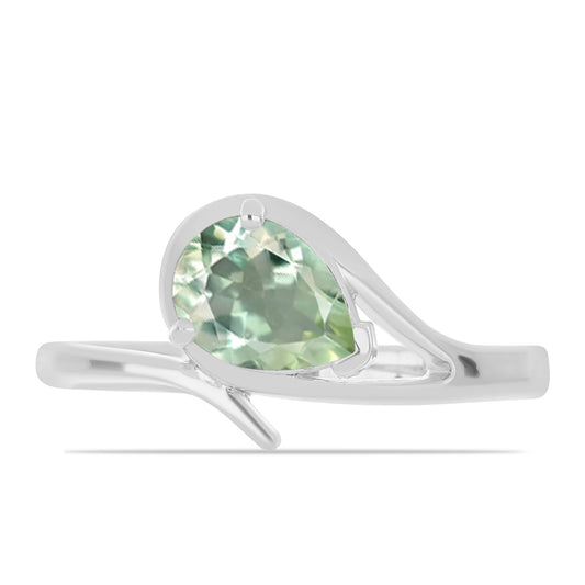 Strieborný Prsteň s so Zeleným Ametystom