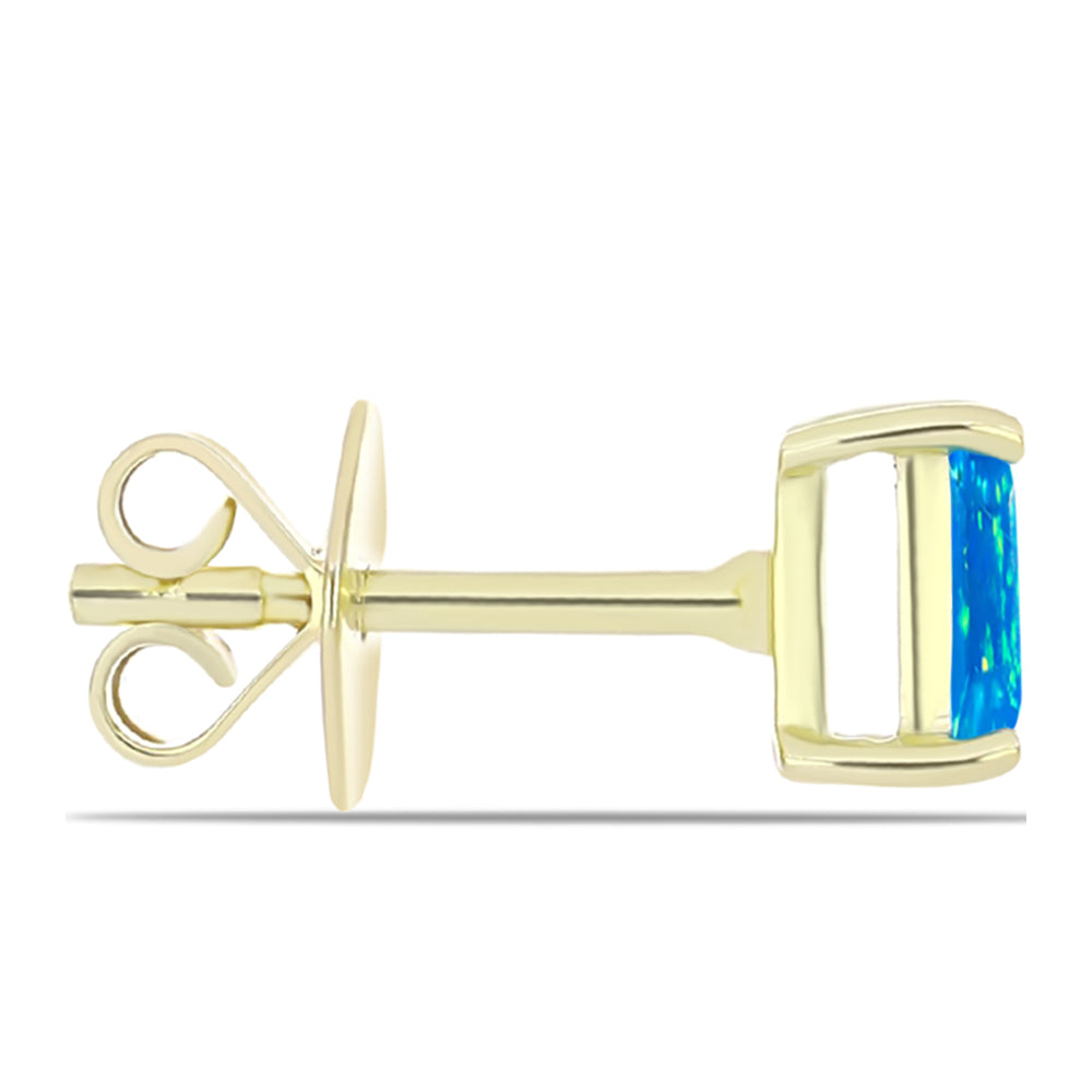 Pozlátené Strieborné Náušnice s Etiópskym Paradise Opálom 2 