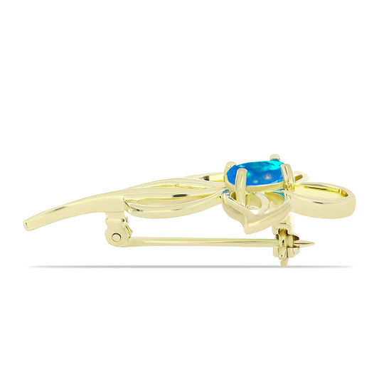Pozlátený Strieborný Brošňa s Etiópskym Paradise Opálom