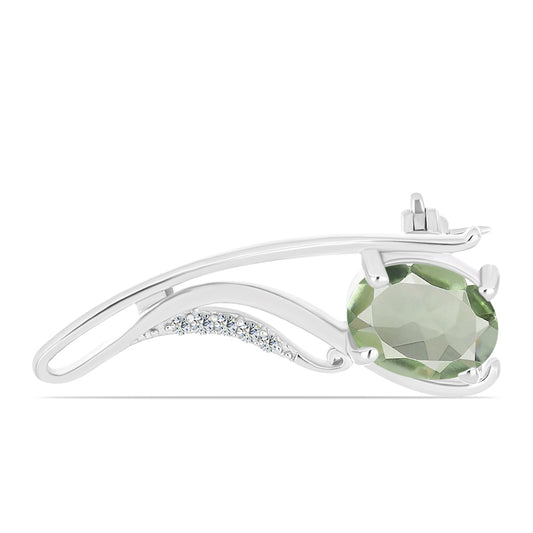 Strieborný s so Zeleným Ametystom a Bielym Topásom