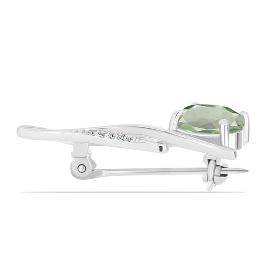 Strieborný s so Zeleným Ametystom a Bielym Topásom