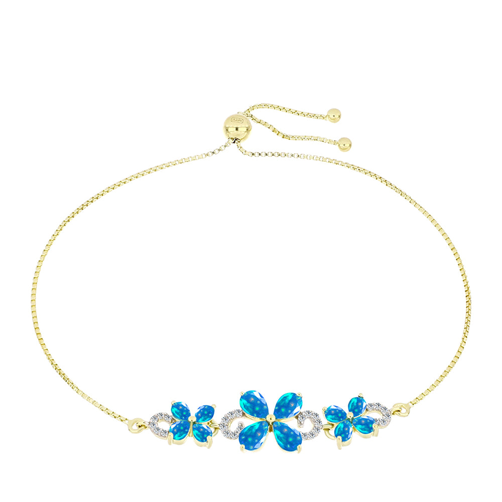 Pozlátený Strieborný Náramok s Etiópskym Paradise Opálom a Bielym Topásom 1 