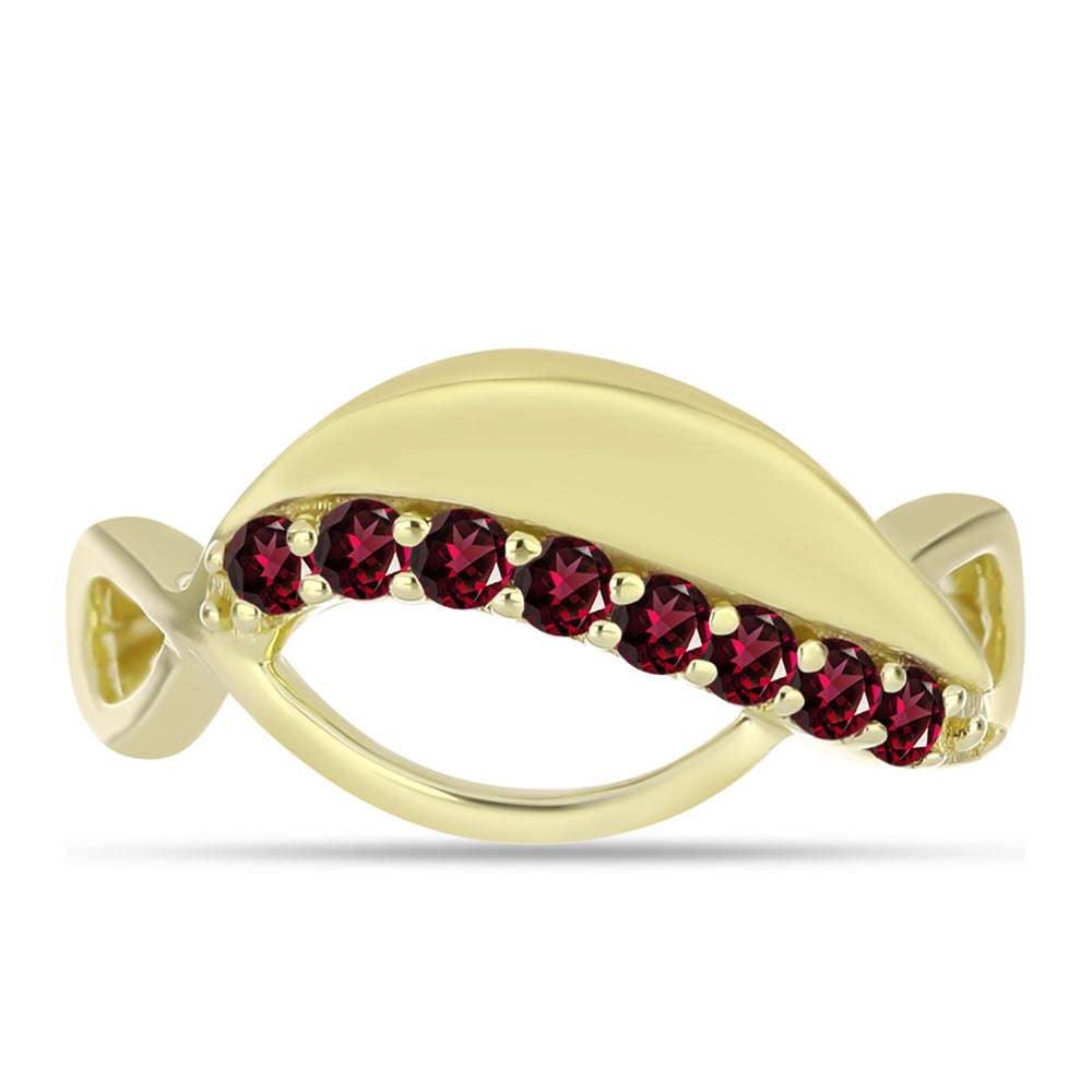 Pozlátený Strieborný Prsteň s Rhodolitovým Granátom