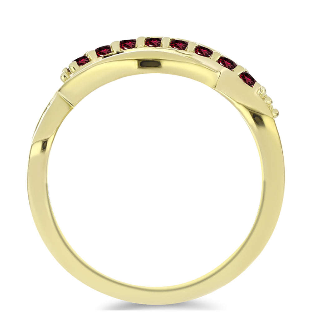 Pozlátený Strieborný Prsteň s Rhodolitovým Granátom