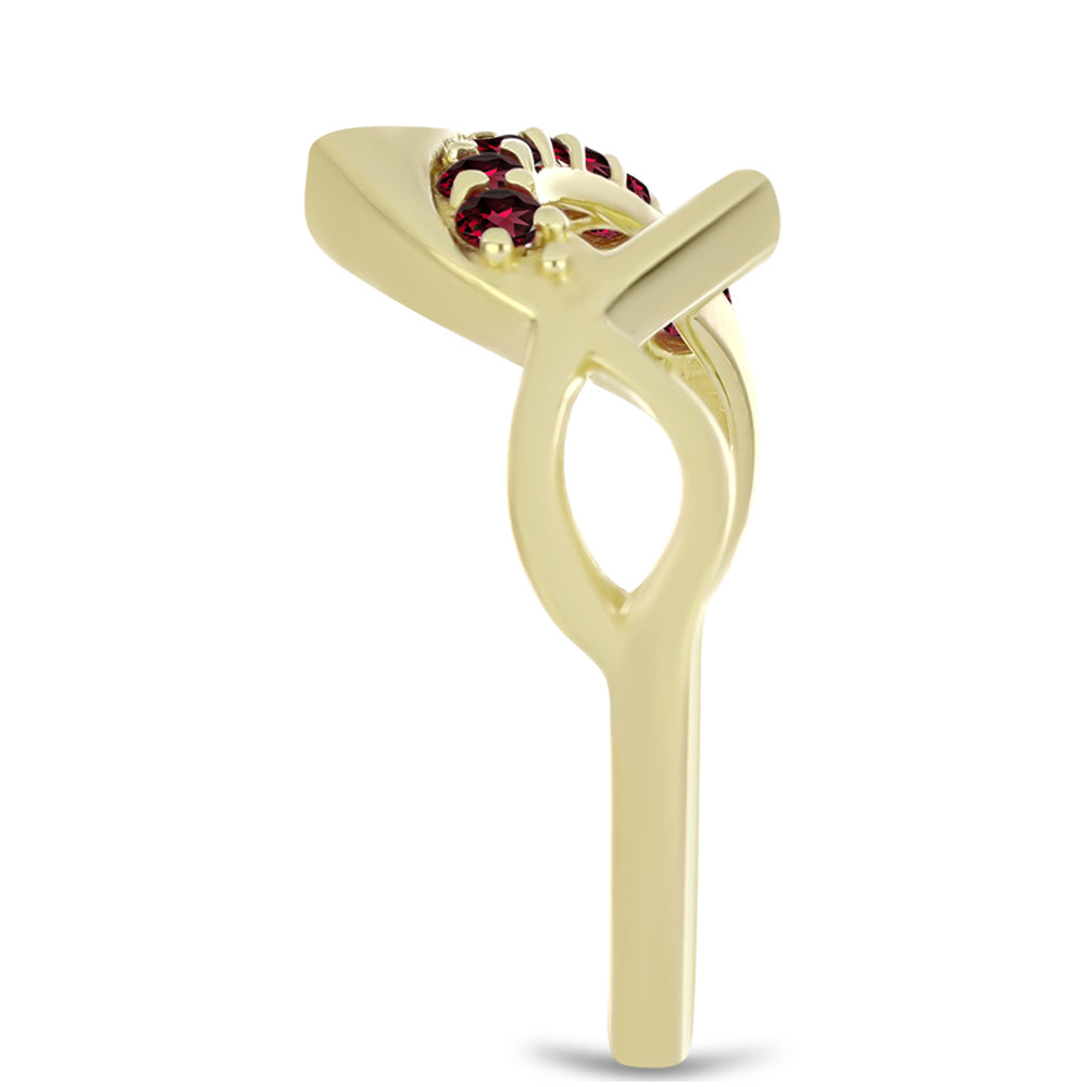 Pozlátený Strieborný Prsteň s Rhodolitovým Granátom 4 