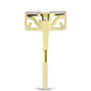 Pozlátený Strieborný Prsteň s Bielym Diamantom a Bielym Topásom