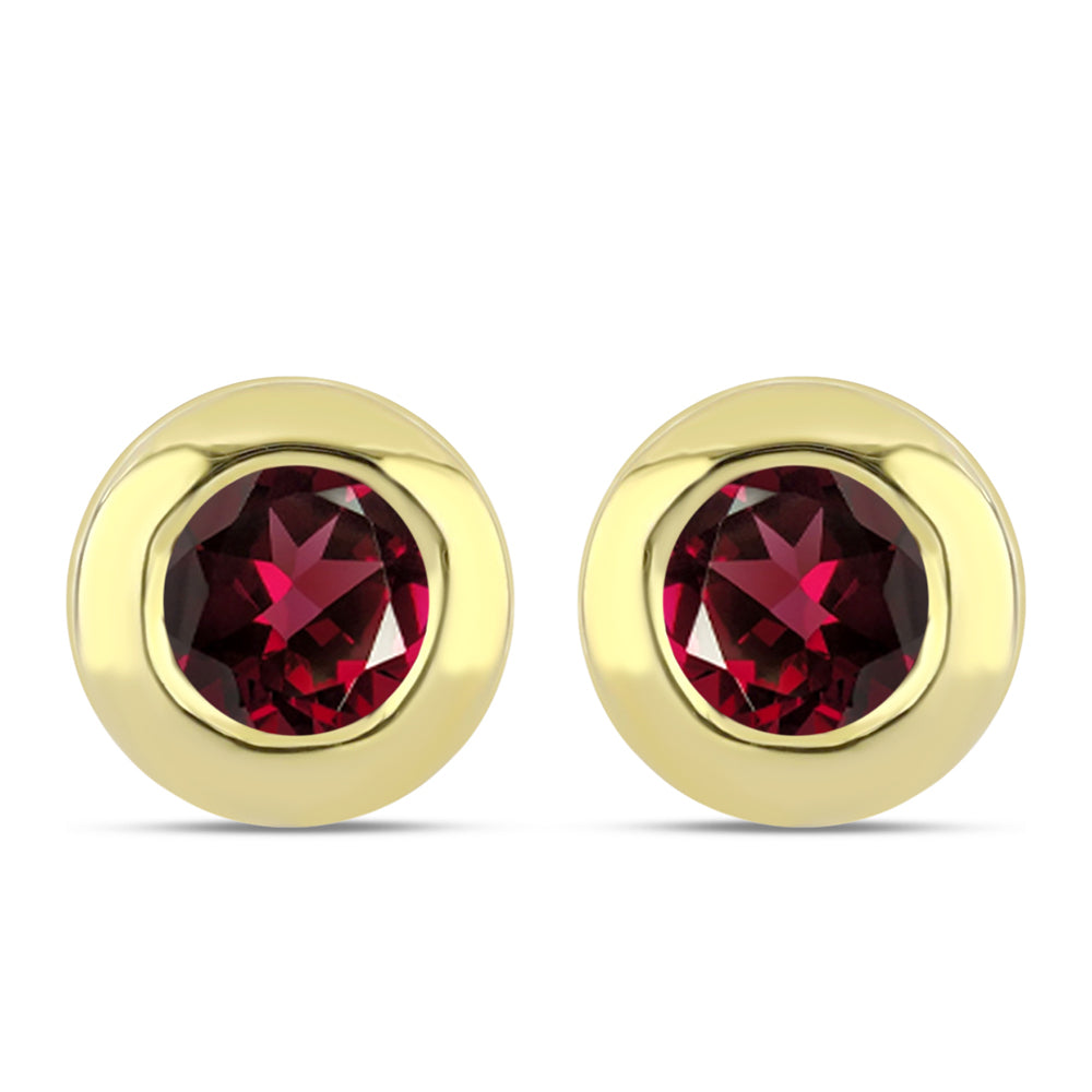 Pozlátené Strieborné Náušnice s Rhodolitovým Granátom