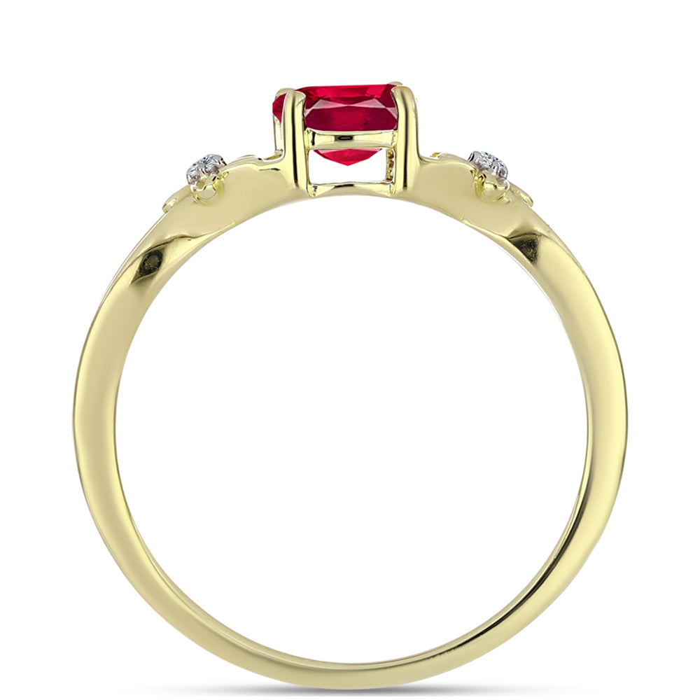 Pozlátený Strieborný Prsteň s Madagaskarským Rubínom a Bielym Topásom 2 