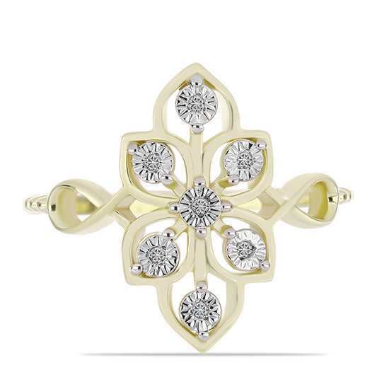 Pozlátený Strieborný Prsteň s Bielym Diamantom