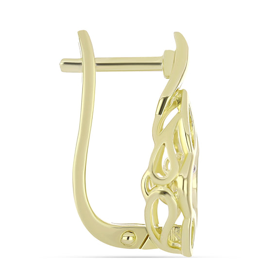 Pozlátené Strieborné Náušnice s Bielym Diamantom