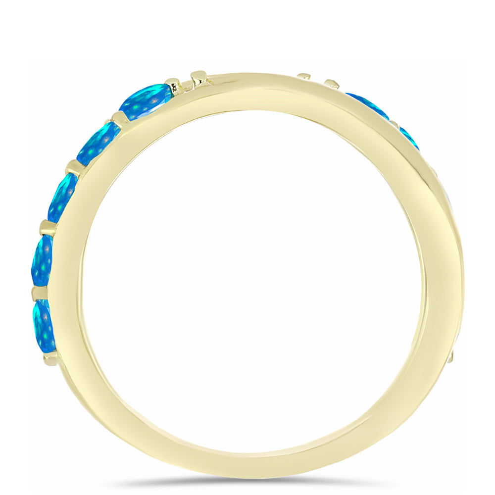 Pozlátený Strieborný Prsteň s Etiópskym Paradise Opálom 2 