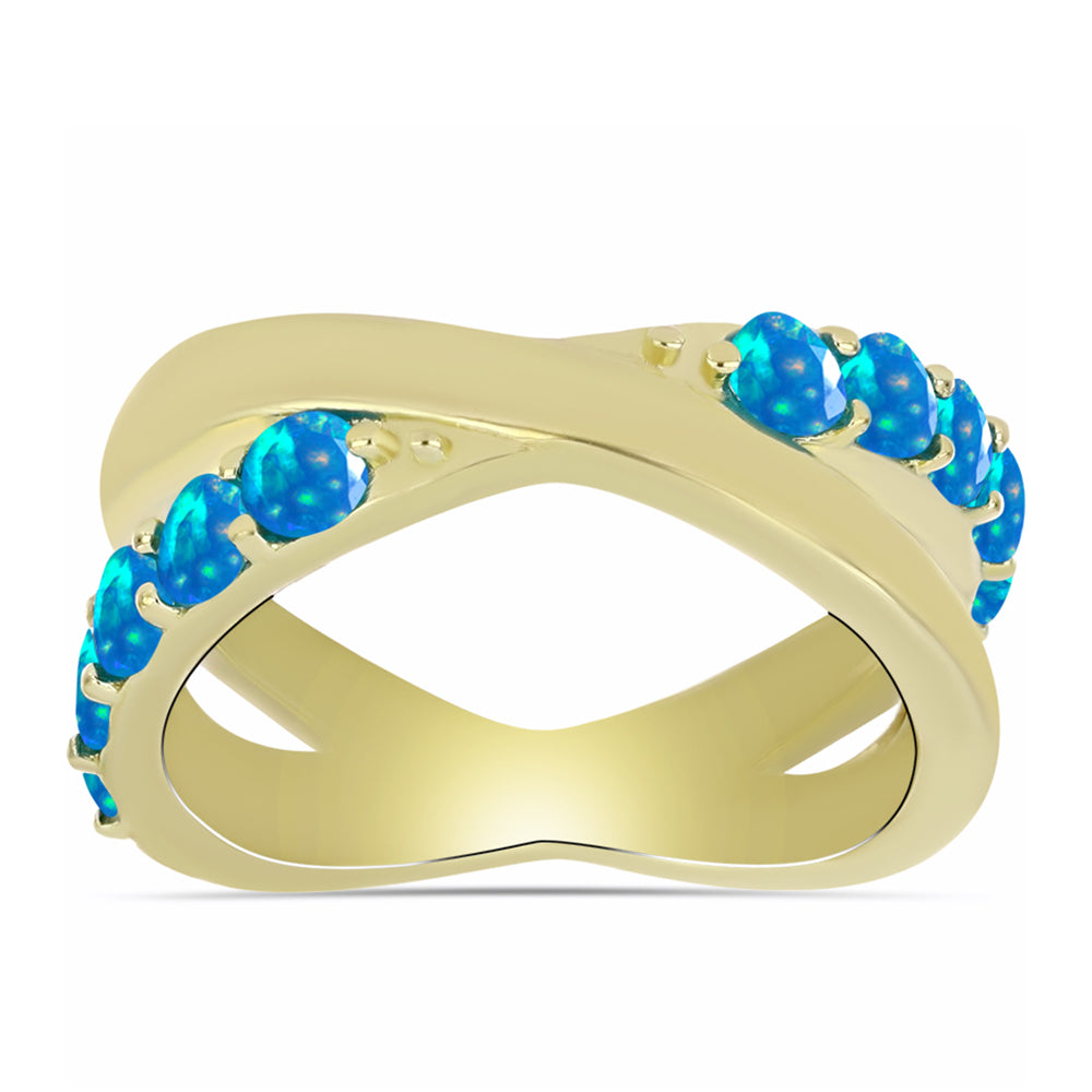 Pozlátený Strieborný Prsteň s Etiópskym Paradise Opálom