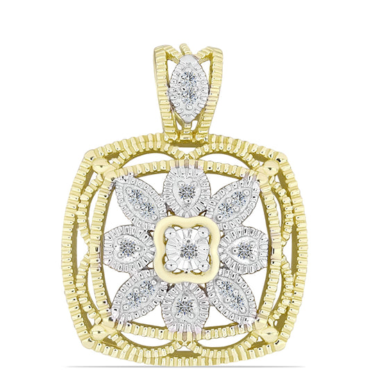 Pozlátený Strieborný Prívesok s Bielym Diamantom a Bielym Topásom