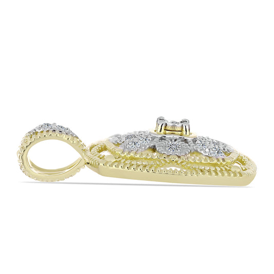 Pozlátený Strieborný Prívesok s Bielym Diamantom a Bielym Topásom