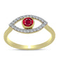 Pozlátený Strieborný Prsteň s Madagaskarským Rubínom a Bielym Topásom