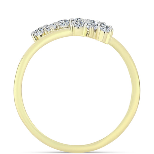 Pozlátený Strieborný Prsteň s Bielym Diamantom a Bielym Topásom