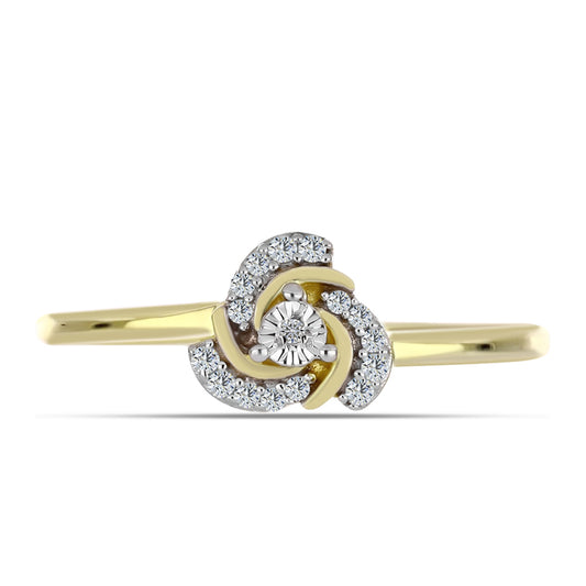 Pozlátený Strieborný Prsteň s Bielym Diamantom a Bielym Topásom