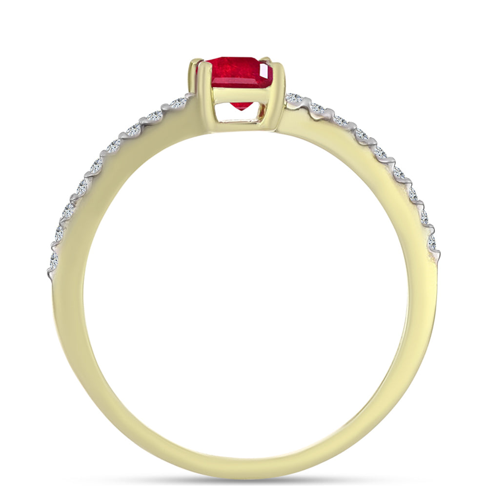 Pozlátený Strieborný Prsteň s Madagaskarským Rubínom a Bielym Topásom 2 